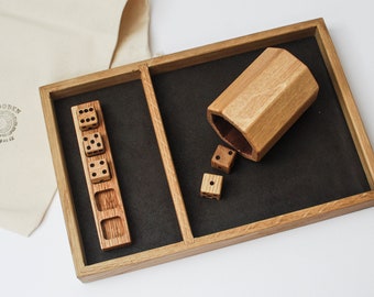 Yahtzee Set // Tray, Dice and Cup for Yahtzee // Handmade