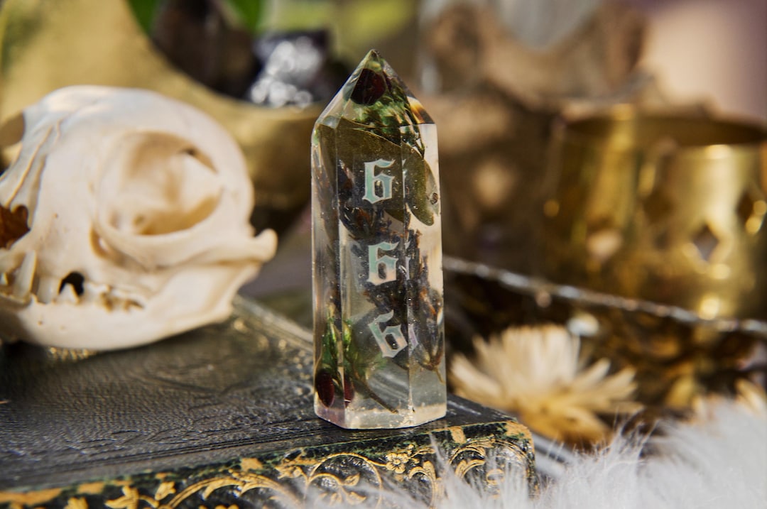 666 Angel Number Resin Crystal: Holographic Flower Decor, Spiritual ...