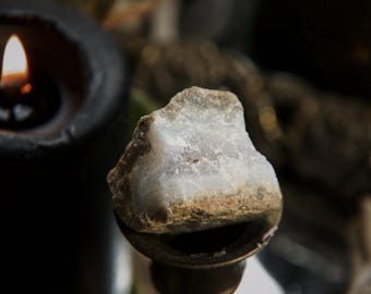 Rå blå spetsagatkristall | Druzy kalcedonkvartsprov