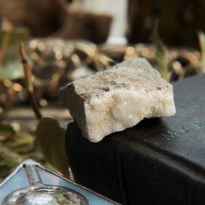 Mini Sparkly White Druzy Quartz Cluster on Host Rock | Raw Clear Quartz Druzy Cluster | Sugar Druzy Crystal Cluster | White Quartz Crystals