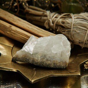 Triangular Calcite Mineral Specimen | White Calcite Blade Cluster | Rough Natural Calcite | Raw Calcite Mineral | Calcite Cluster Crystals