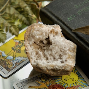 Raw Clear Quartz Geode Half: Sparkling Druzy Crystal Cluster