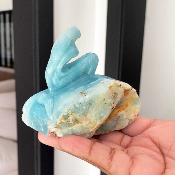 Hand Carved Amazonite Mermaid