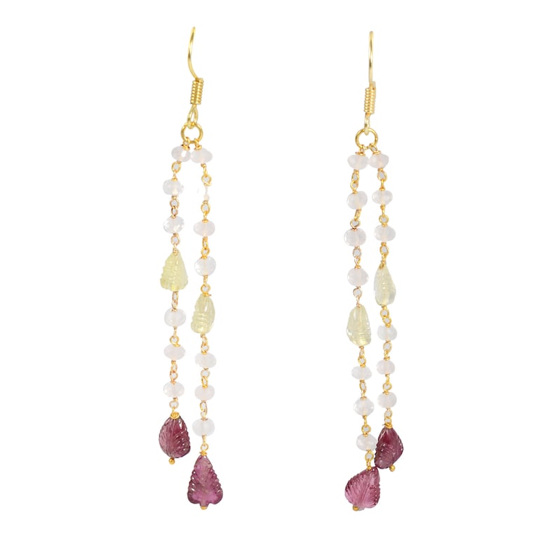 Ear Wire Earring Gemaira Dangle /& Drop Earrings Grade-A Tourmaline Earrings 925 Sterling Silver Gold Plated Natural Gemstone Earrings