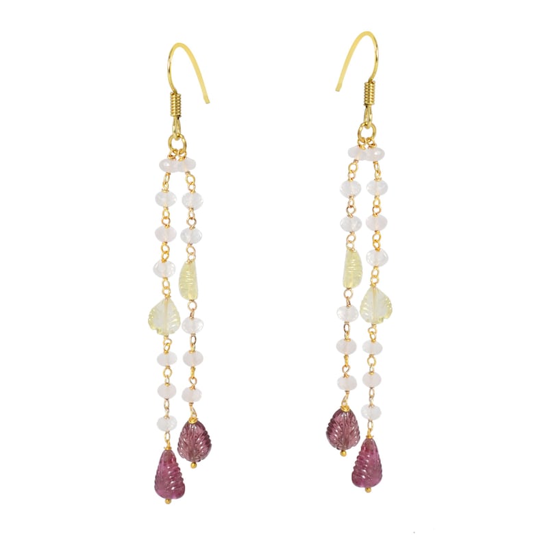 Ear Wire Earring Gemaira Dangle /& Drop Earrings Grade-A Tourmaline Earrings 925 Sterling Silver Gold Plated Natural Gemstone Earrings
