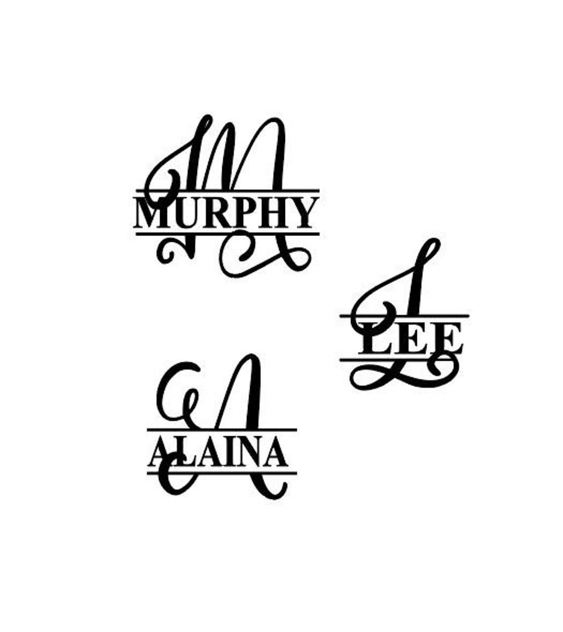 Split Monogram Alphabet SVG, AI, EPS, Png, Split Monogram Frame