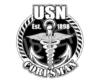 USN Corpsman digital file- SVG, PNG cut file for Cricut, Silhouette