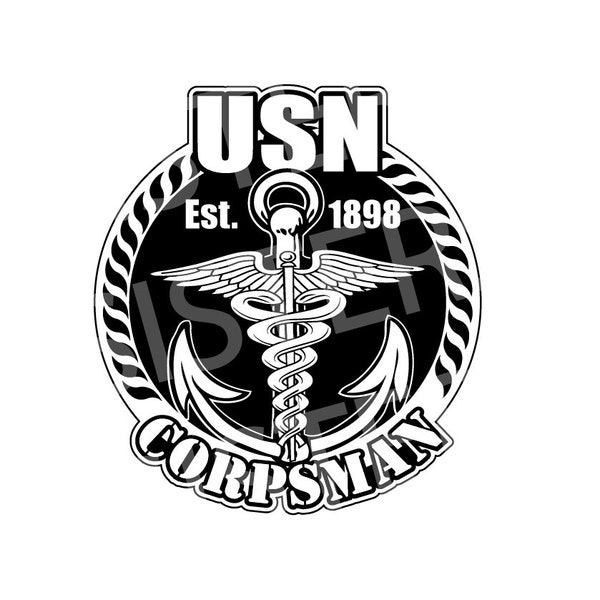 USN Corpsman digital file- SVG, PNG cut file for Cricut, Silhouette