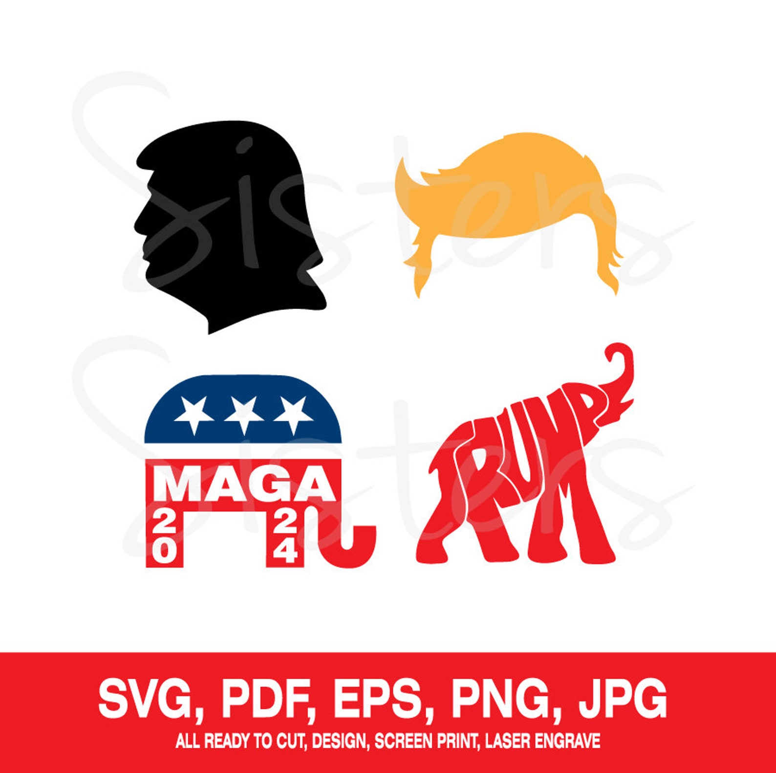 Trump MAGA 2024 SVG Pdf Eps Jpg Png Etsy
