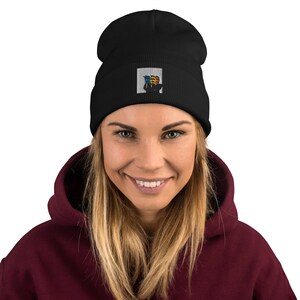 Geborduurde beanie