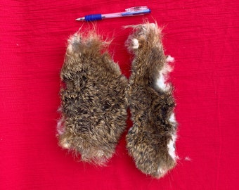 Two Wild Hare Pelts gun dog training fur dogs craft fly fishing