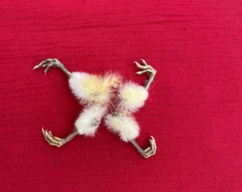 Four Exquisite Tiny Bird Feet for Craft Projects