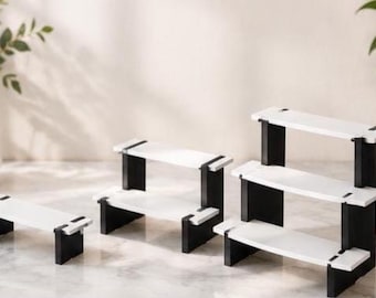 Modular 4-Tier Display Stand | 3D Printed Vendor Display Shelf | Dessert Display | Jewelry Display | Craft Fair Booth | Custom Colors | Food