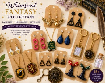 Whimsical Fantasy-Inspired Handmade Earrings | keychain Collection | Necklaces