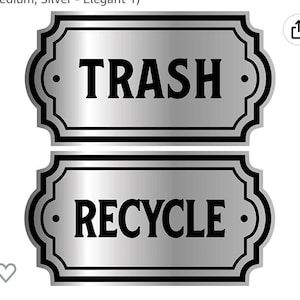 Personalized Customized Vinyl Transfers for Stainless Trash and Recycle Cans labels / decal / sticker