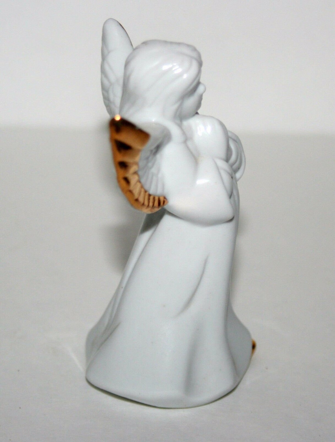 Vintage Angel Praying Bell Christmas White and Gold | Etsy