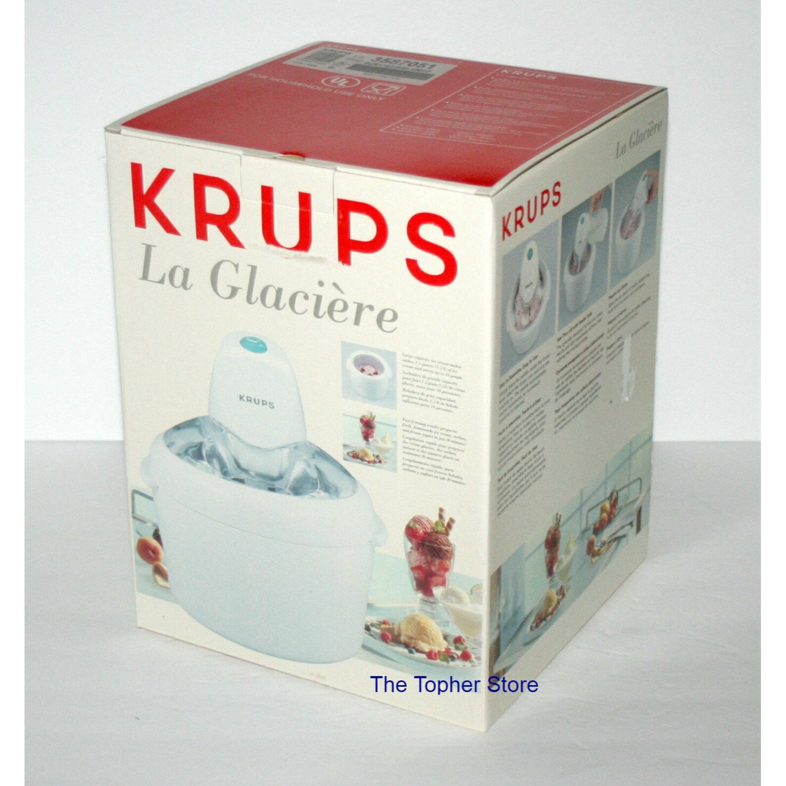 Krups La Glaciere White Automatic Ice Cream Maker Sorbet Etsy