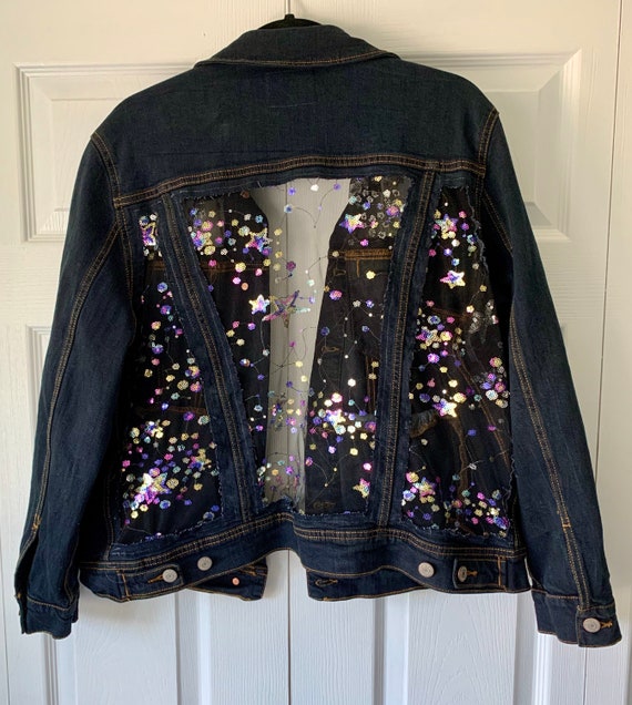 mesh denim jacket