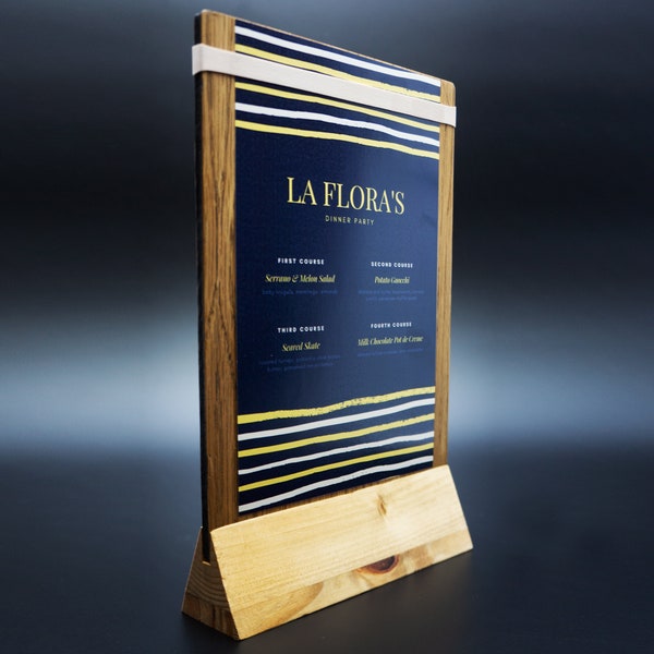 Wood Menu Stand | Wooden Board Menu | Table Stand Menu | Sign Holder | Menu Table Stand | Menu for Event | Custom Menu Stand