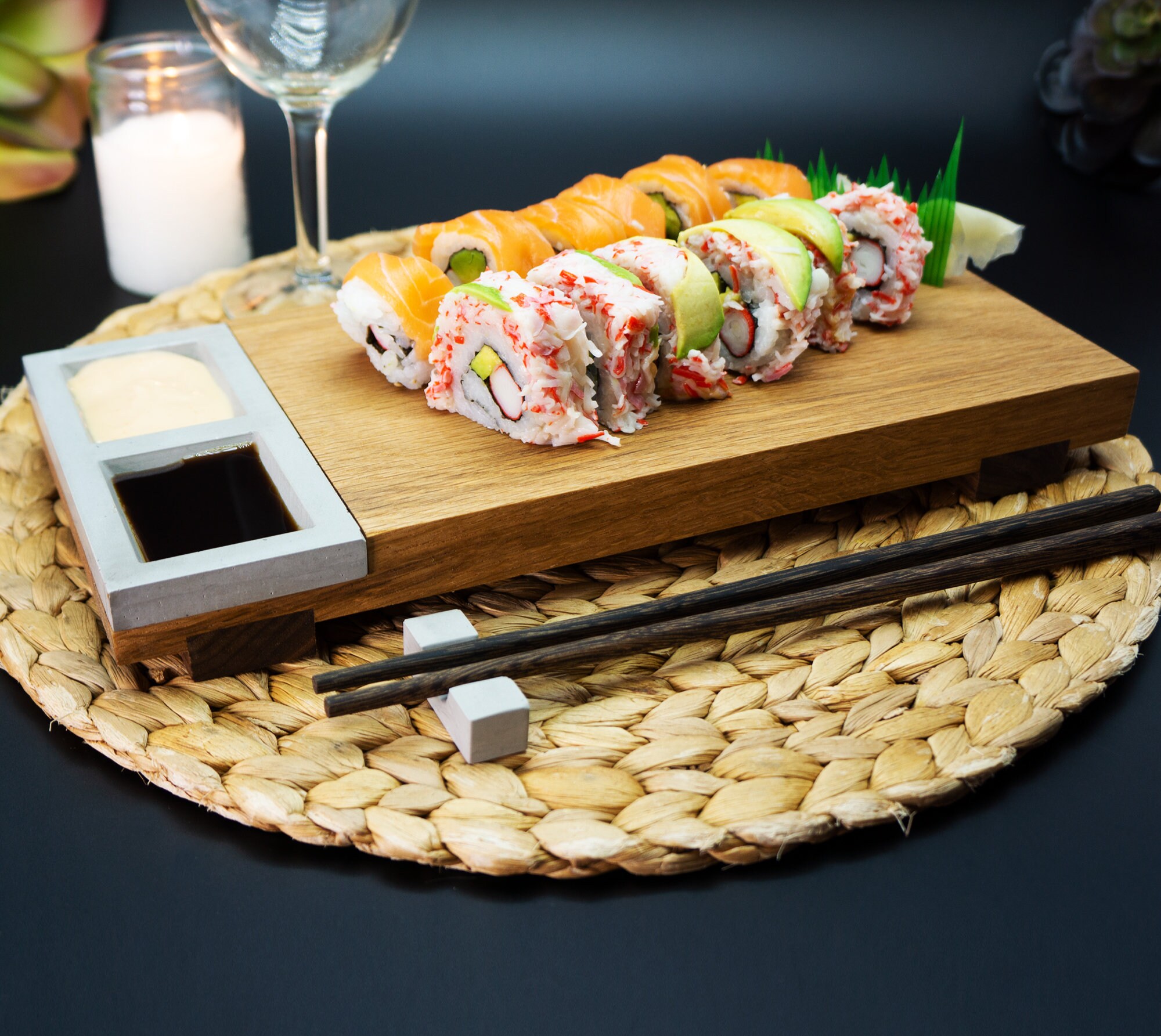 Baoblaze Sashimi Sushi Plate Wood Food Display Dish Serving Plate For Home Restaurant 8cmx35cm