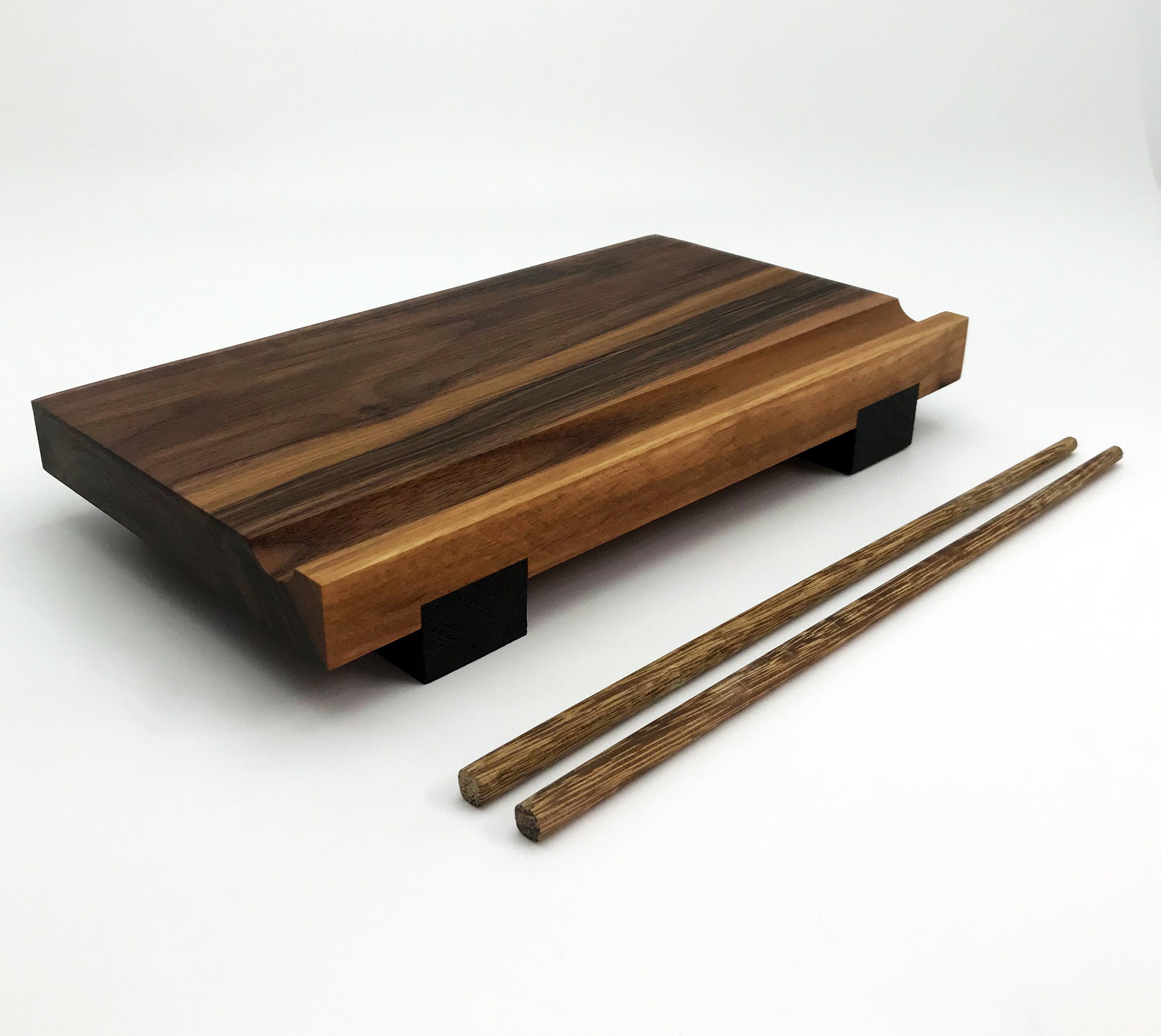 Sushi Board, Serving Board, Serving Tray, Sushi Plate, Walnut Wooden Plate,  Anniversary Gift 