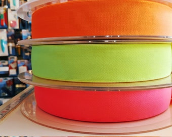NEON !!!! - Tolle, weiche  Gummibänder, 40mm breit - 100cm lang - in 3 Farben - orange - pink - gelb - für Röcke, Hosen, Dekostreifen