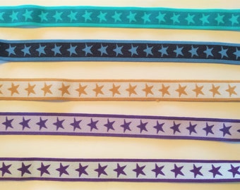 Coole Gummibänder, 20mm breit, mit Sternen, beidseitig verwendbar, sehr weich, ideal für Hosen und Rockbünde - 100 cm
