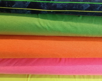Tolle NEON - Baumwoll-Jersey, super weich, uni und gestreift, in pink, orange, grün und gelb - 0,5mtr