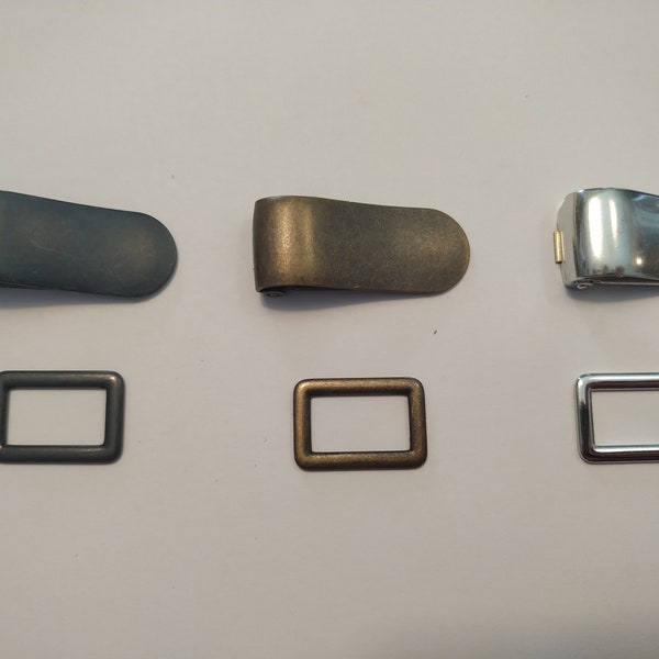 Metall-Clip, Clip-Verschluss, Metall-Klammer für Jacken, Cardigans, Taschen von Union Knopf, 40mm lang, 20mm breit,  in 3 Farben,