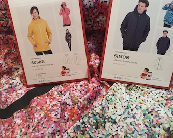 Softshell Confetti, in 2 Farben, grün, rot, wind- und wasserabweisend , ideal für den Übergang - 0,5mtr