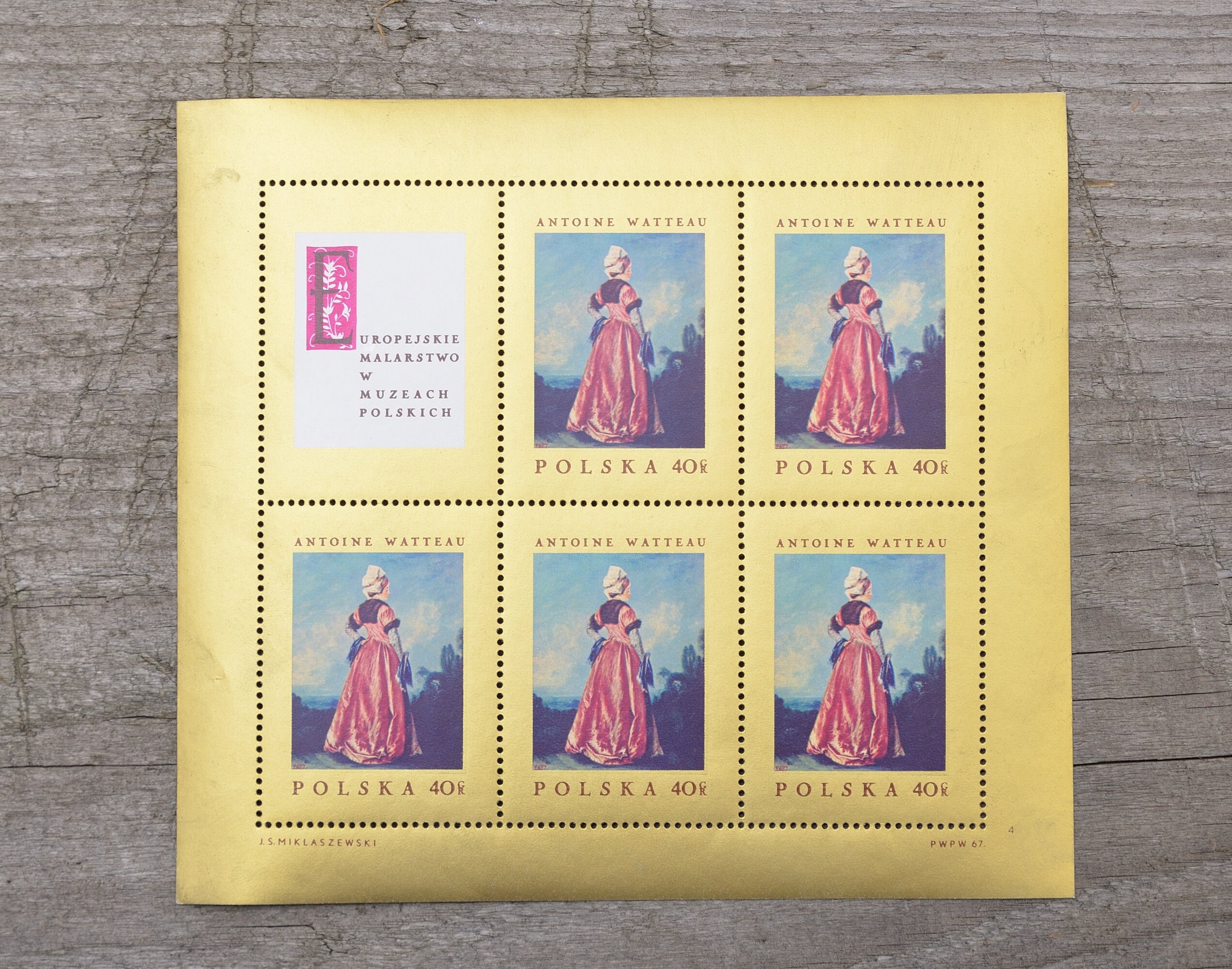 Vintage Polish Postage Stamps Sheet Of Vintage Stamps