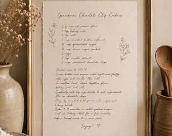 Custom Handwritten Recipe Keepsake