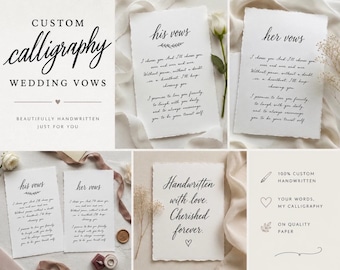 Custom Calligraphy Wedding Vow Keepsake