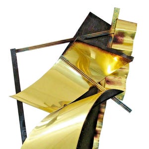 1989 Signed Curtis Jere Copper and Brass Wall Sculpture 42 inches Tall