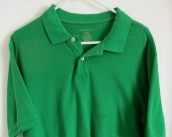 Men's Saddlebred Green Short Sleeve Knit Polo Shirt Oversized Medium