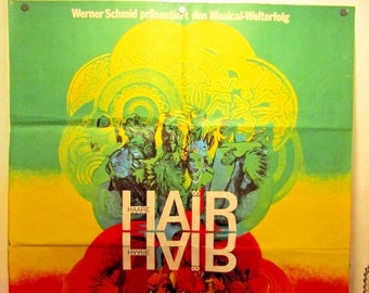 HAIR MUSICAL POSTER Original Vintage Advertising Art Print Book
