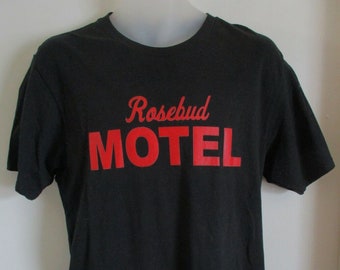 Rosebud Motel Tee Shirt Black with Red Lettering Size Medium
