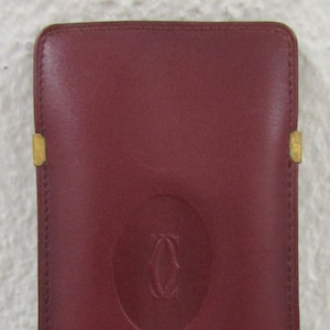Authentieke Cartier brillenkoker Mast Line bordeaux leer