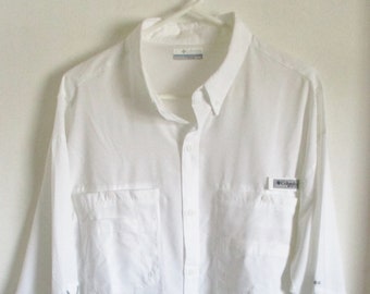 Men's Columbia Sportswear Company Omni-Shade White Long Sleeve Shirt Size XL