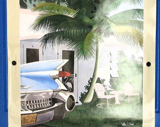 Affiche Vintage Festival Des Arts De Coconut Grove 1992 - Encadrée - Style Art Déco Tropical - 30x24 Pouces