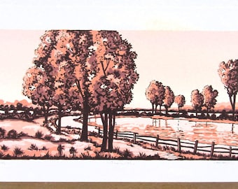 Vintage 1978 Serigraph Signed Numbered Titled "Autumn Oaks"