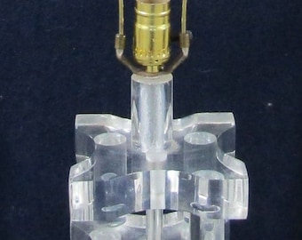 Vintage Mid-Century Modern Stacked Lucite Acrylic Table Lamp