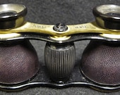 Antique B. N. Jena Leather Clad Opera Glasses with Original Case
