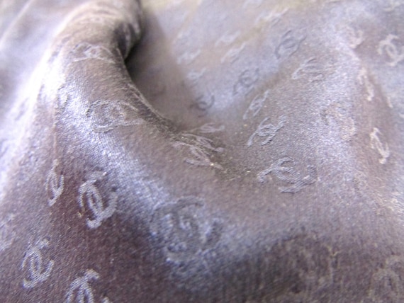 Chanel Silk Interlocking CC Logo Solid Blue White… - image 7