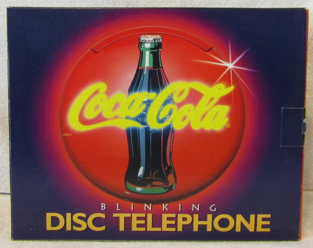 Vintage 1995 COCA COLA Button Round Disc Blinking Landline