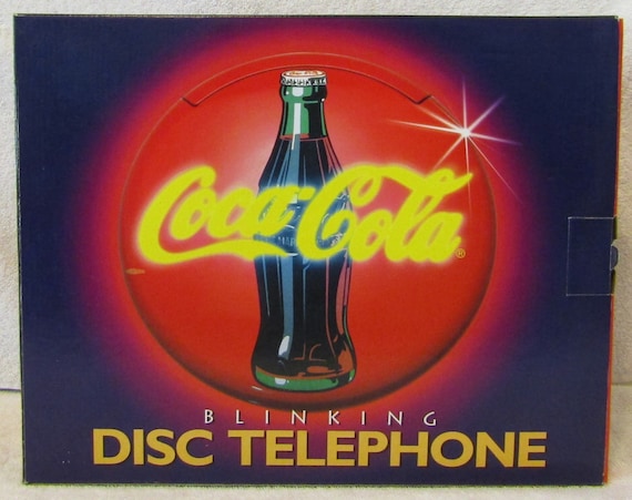 Vintage 1995 COCA COLA Button Round Disc Blinking Landline