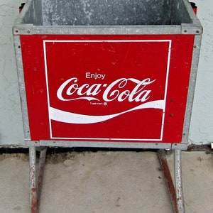 Vintage Coca-Cola General Store Ice Cooler Chest Stand