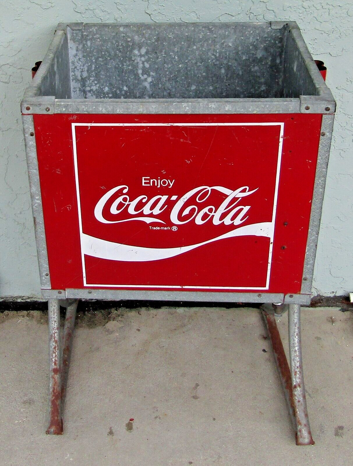 適切な価格 Vintage Coca-cola Stand Chest Cooler Ice Store General アンティーク雑貨
