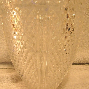 Vintage Diamond Point Glass Hurricane Shade for Chandelier