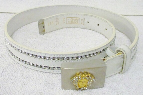 Versace belt cheap white